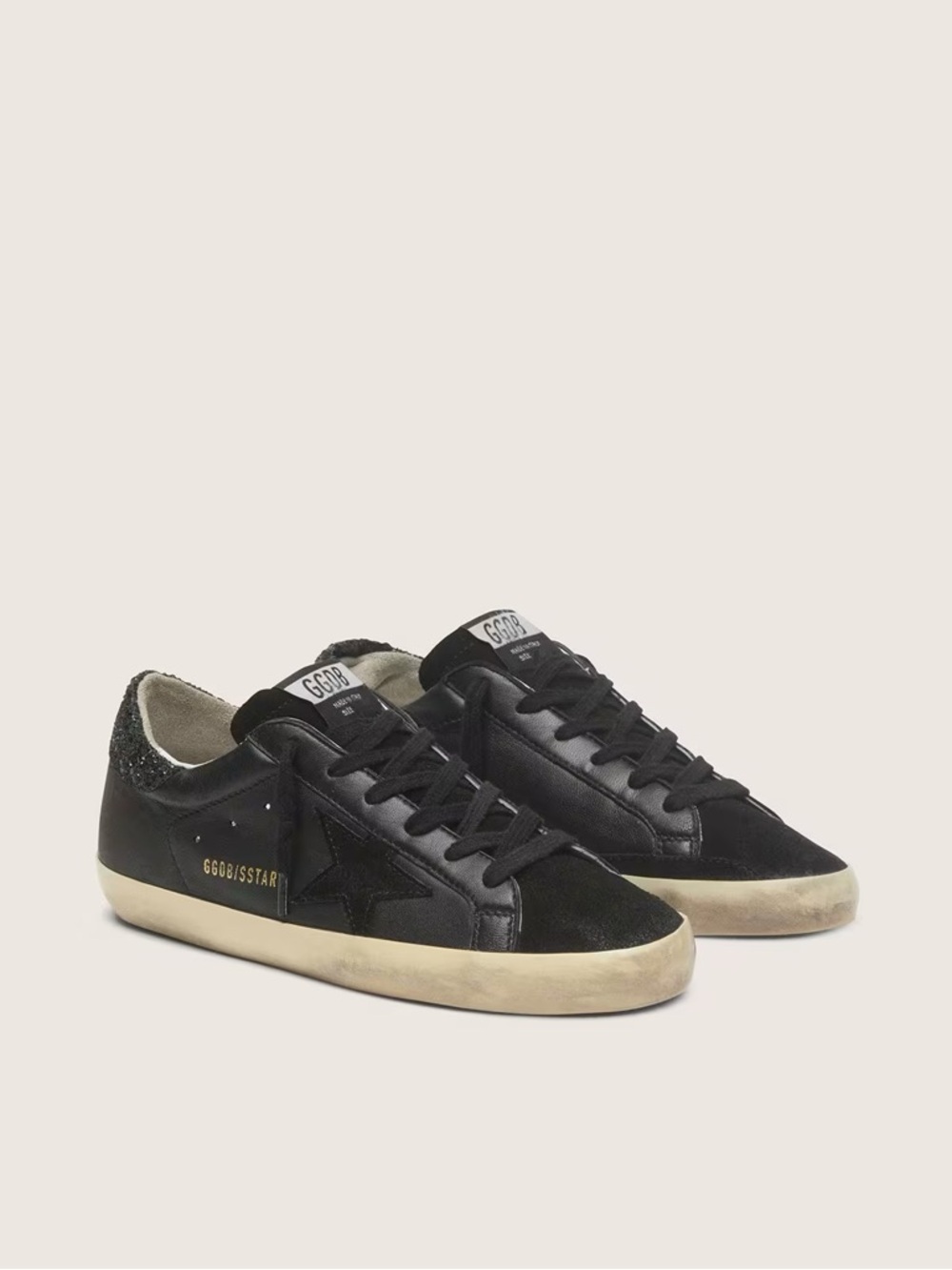 Golden Goose Black Leather & Suede Low-Top SneakersWORN ONCE